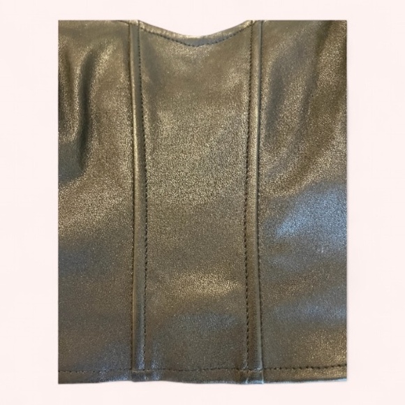 Adrienne Landau 100% Lamb Leather Bustier Edgy Chic Corset Top Black Size M - Picture 5 of 8